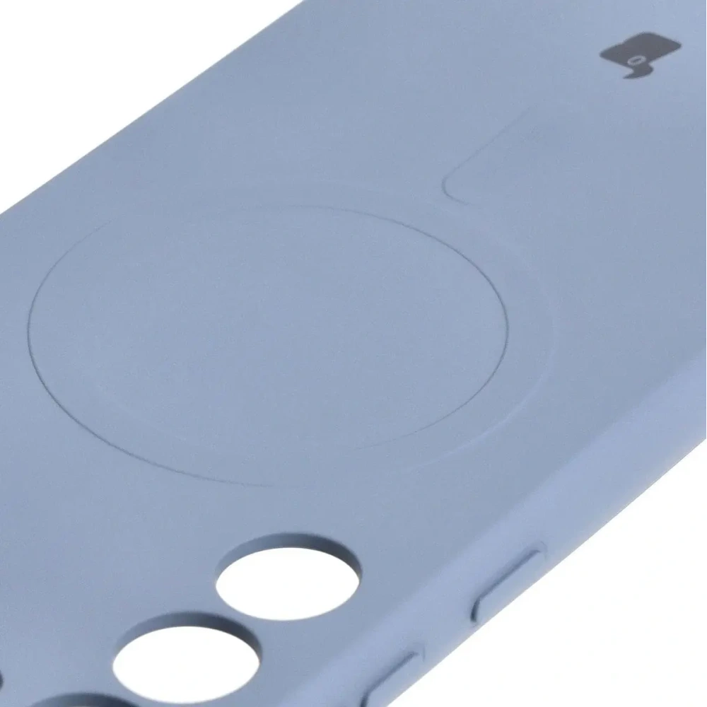 Etui silikonowe z pierścieniem magnetycznym Bizon Case Silicone Magnetic do Samsung Galaxy S23 Plus szare