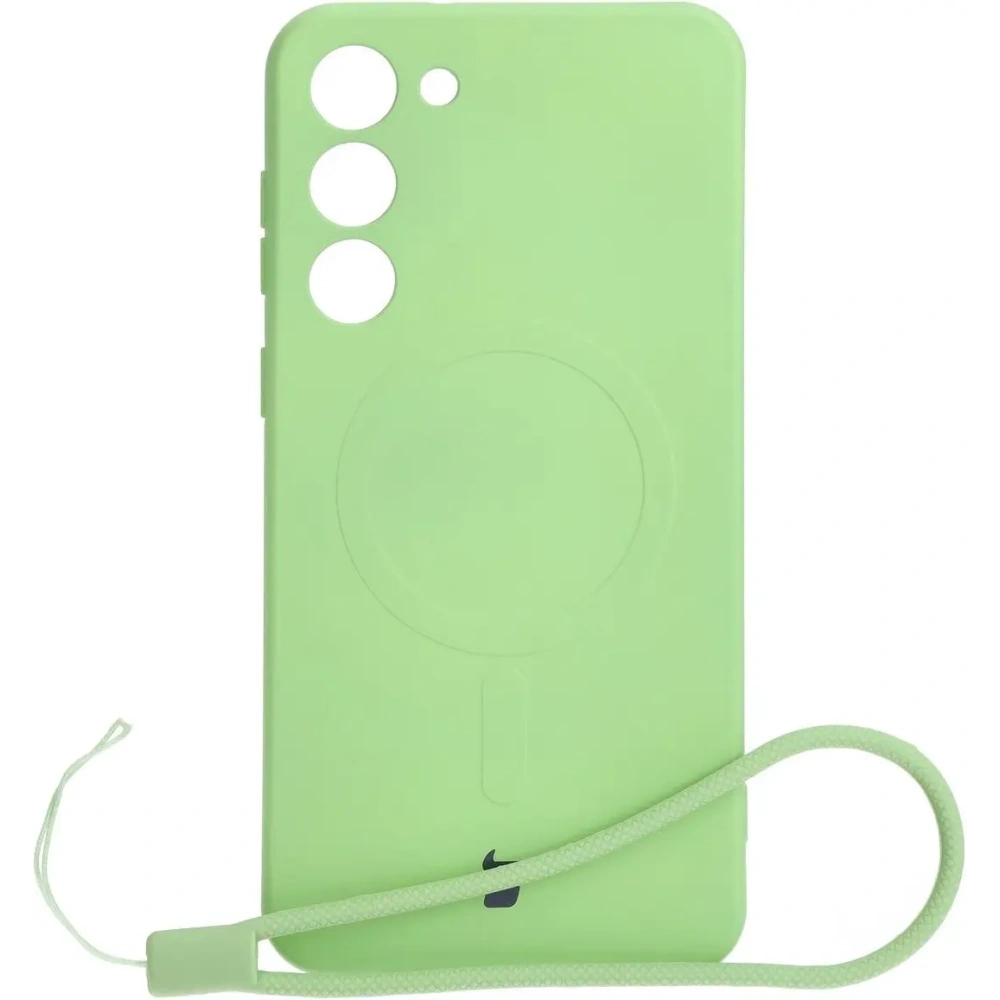 Etui silikonowe z pierścieniem magnetycznym Bizon Case Silicone Magnetic do Samsung Galaxy S23 Plus jasnozielone