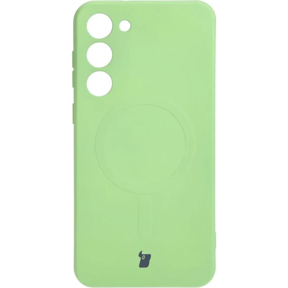 Etui silikonowe z pierścieniem magnetycznym Bizon Case Silicone Magnetic do Samsung Galaxy S23 Plus jasnozielone