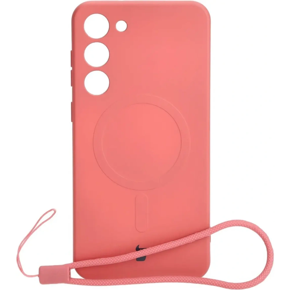 Etui silikonowe z pierścieniem magnetycznym Bizon Case Silicone Magnetic do Samsung Galaxy S23 Plus brudnoróżowe