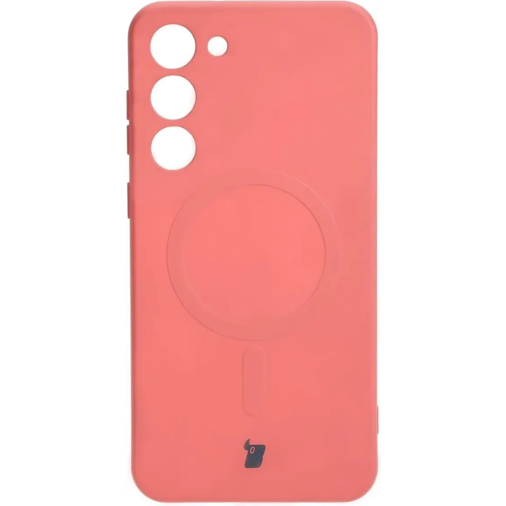 Etui silikonowe z pierścieniem magnetycznym Bizon Case Silicone Magnetic do Samsung Galaxy S23 Plus brudnoróżowe