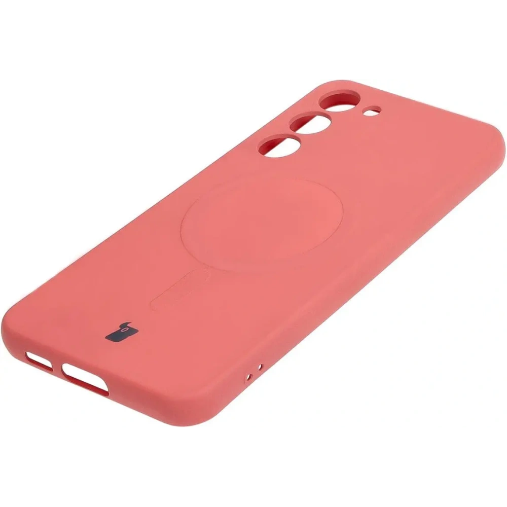 Etui silikonowe z pierścieniem magnetycznym Bizon Case Silicone Magnetic do Samsung Galaxy S23 Plus brudnoróżowe