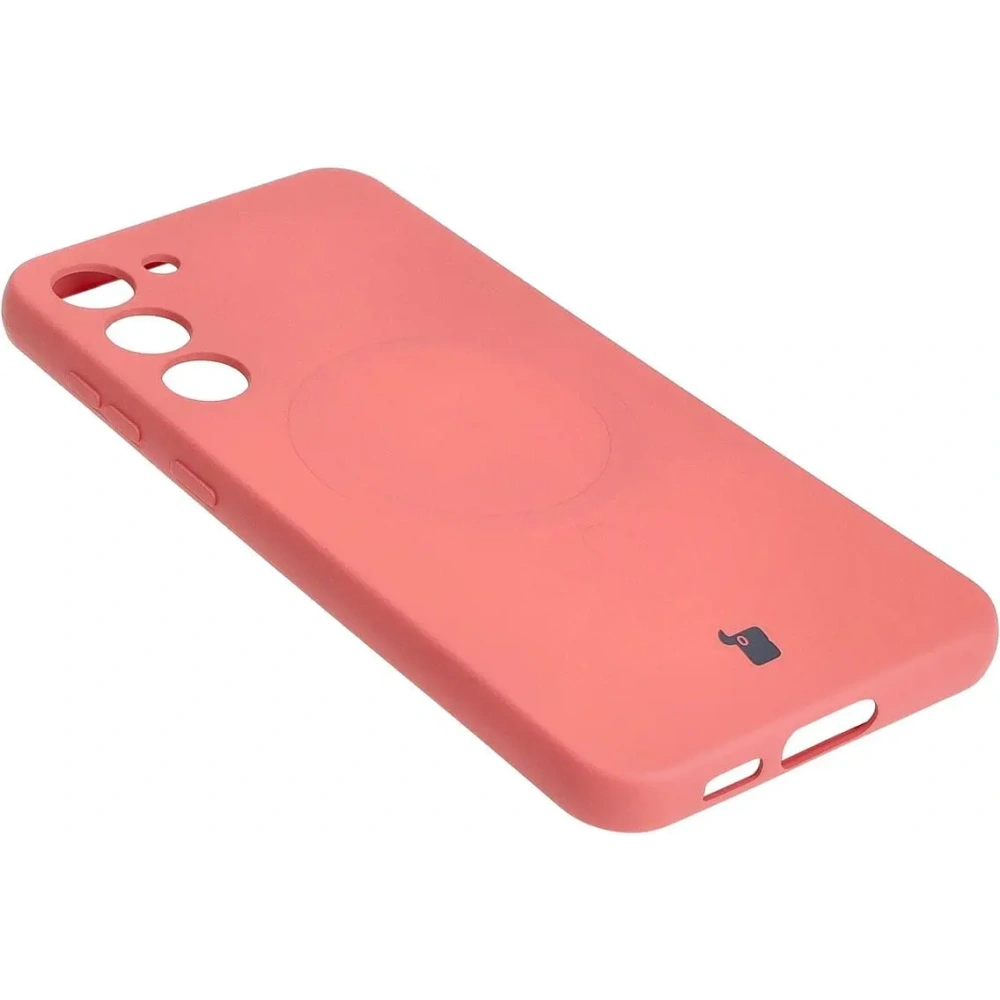 Etui silikonowe z pierścieniem magnetycznym Bizon Case Silicone Magnetic do Samsung Galaxy S23 Plus brudnoróżowe