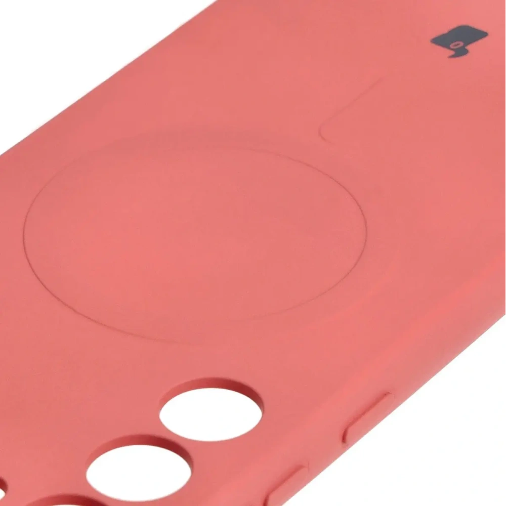 Etui silikonowe z pierścieniem magnetycznym Bizon Case Silicone Magnetic do Samsung Galaxy S23 Plus brudnoróżowe