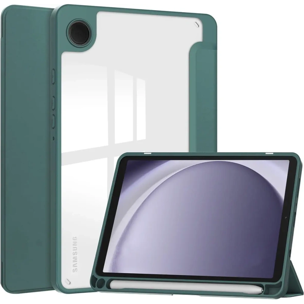 Etui Bizon Case Tab Clear Matt do Samsung Galaxy Tab A9 ciemnozielone