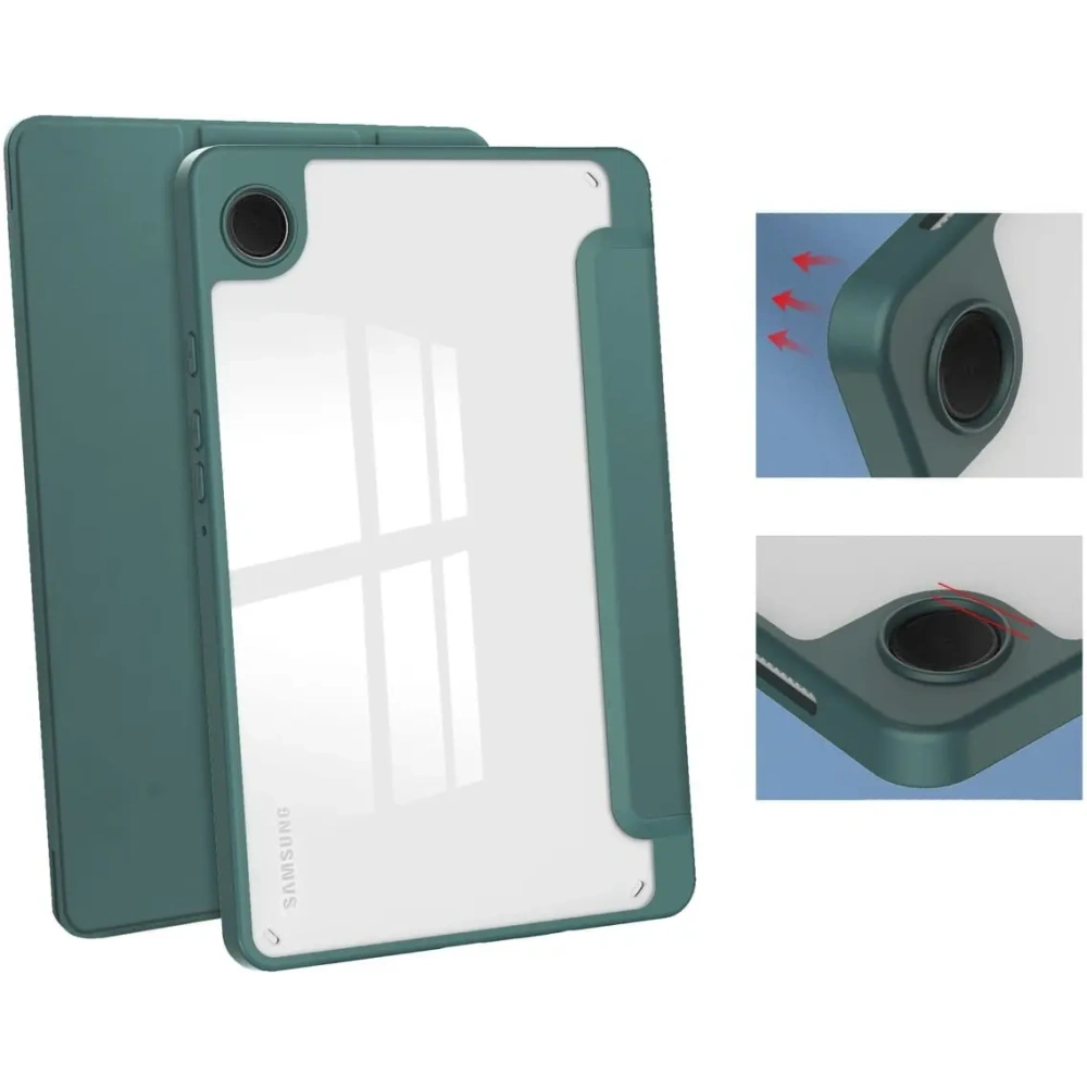 Etui Bizon Case Tab Clear Matt do Samsung Galaxy Tab A9 ciemnozielone