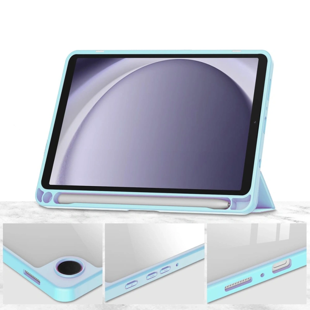 Etui Bizon Case Tab Clear Matt do Samsung Galaxy Tab A9 błękitne