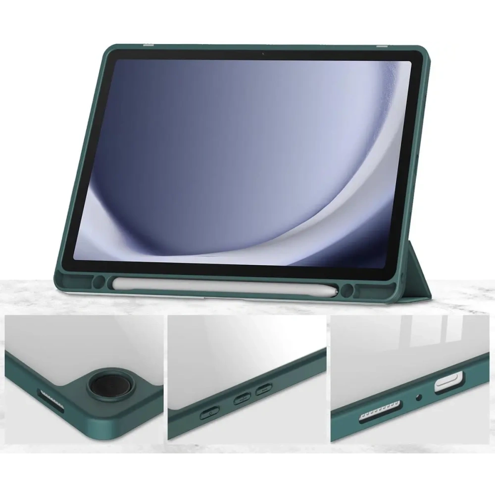 Etui Bizon Case Tab Clear Matt do Samsung Galaxy Tab A9 Plus ciemnozielone