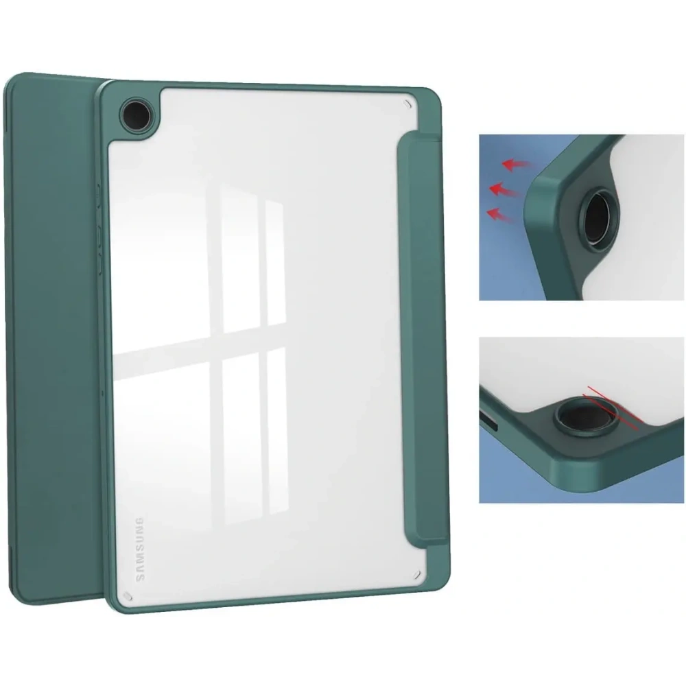 Etui Bizon Case Tab Clear Matt do Samsung Galaxy Tab A9 Plus ciemnozielone