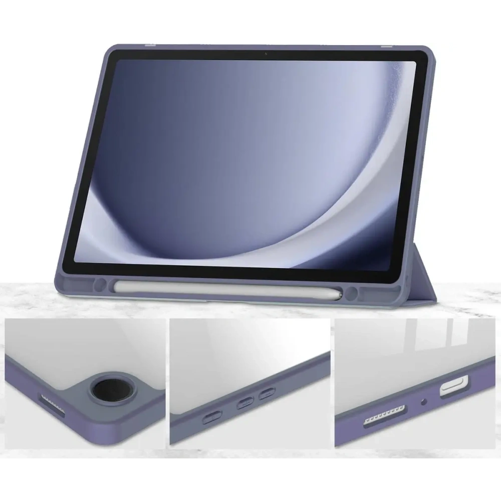 Etui Bizon Case Tab Clear Matt do Samsung Galaxy Tab A9 Plus lawendowe