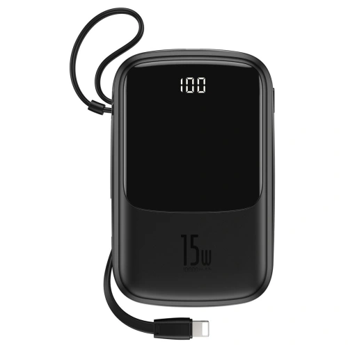 Kup Powerbank Baseus Qpow USB-C kábellel, 10000mAh, 3A, 15W (fekete) - BSU1428BLK - {ean13} - Sklep Home Screen