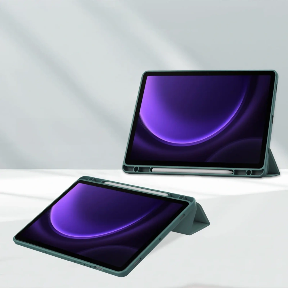 Etui Bizon Case Tab Clear Matt do Samsung Galaxy Tab S9 / S9 FE ciemnozielone