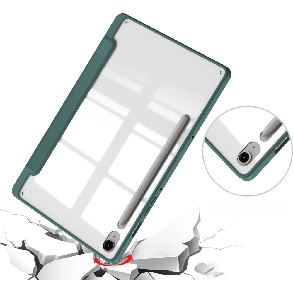 Etui Bizon Case Tab Clear Matt do Samsung Galaxy Tab S9 / S9 FE ciemnozielone