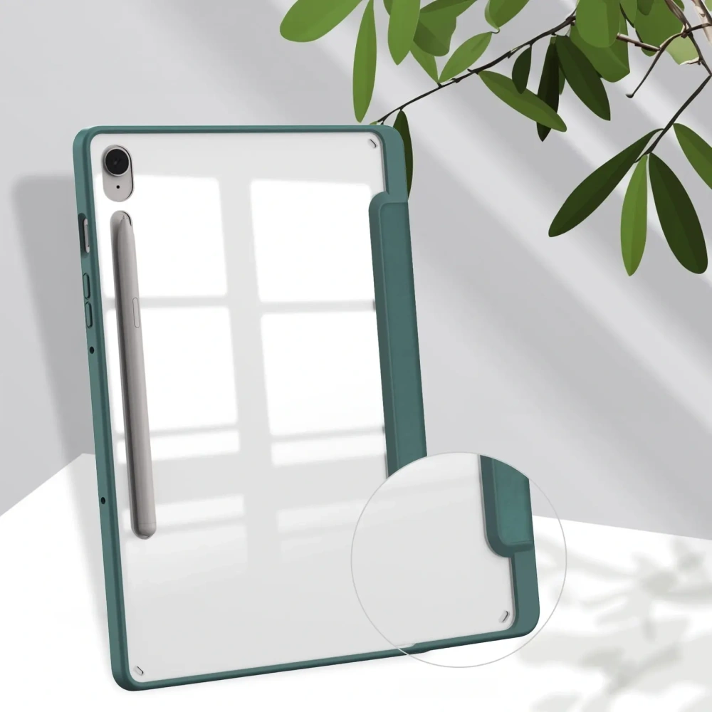 Etui Bizon Case Tab Clear Matt do Samsung Galaxy Tab S9 / S9 FE ciemnozielone