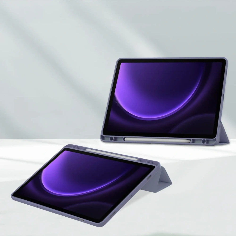 Etui Bizon Case Tab Clear Matt do Samsung Galaxy Tab S9 / S9 FE lawendowe