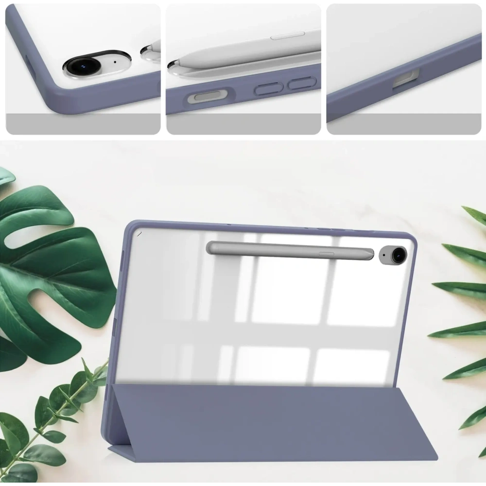 Etui Bizon Case Tab Clear Matt do Samsung Galaxy Tab S9 / S9 FE lawendowe