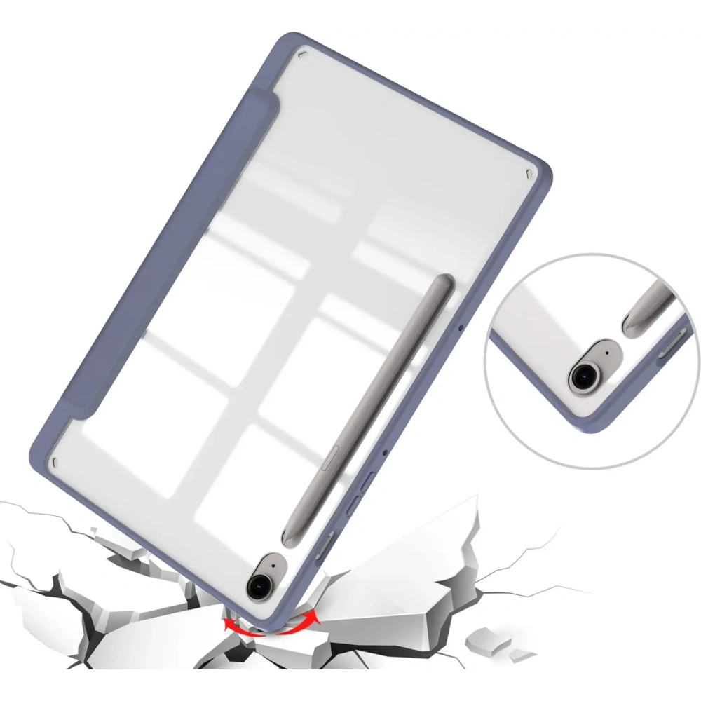 Etui Bizon Case Tab Clear Matt do Samsung Galaxy Tab S9 / S9 FE lawendowe
