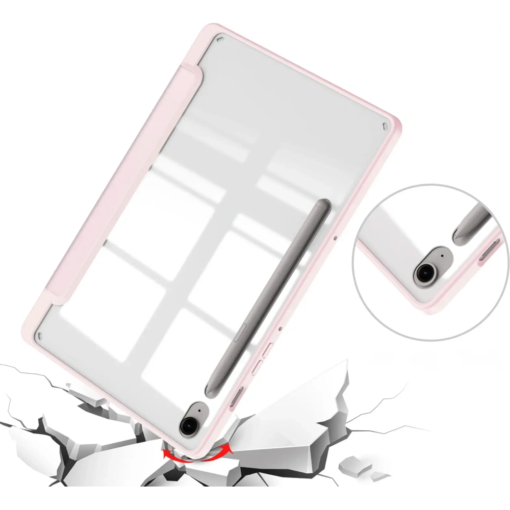 Etui Bizon Case Tab Clear Matt do Samsung Galaxy Tab S9 / S9 FE jasnoróżowe