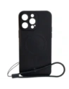 Etui silikonowe z pierścieniem magnetycznym Bizon Case Silicone Magnetic do Apple iPhone 14 Pro Max czarne