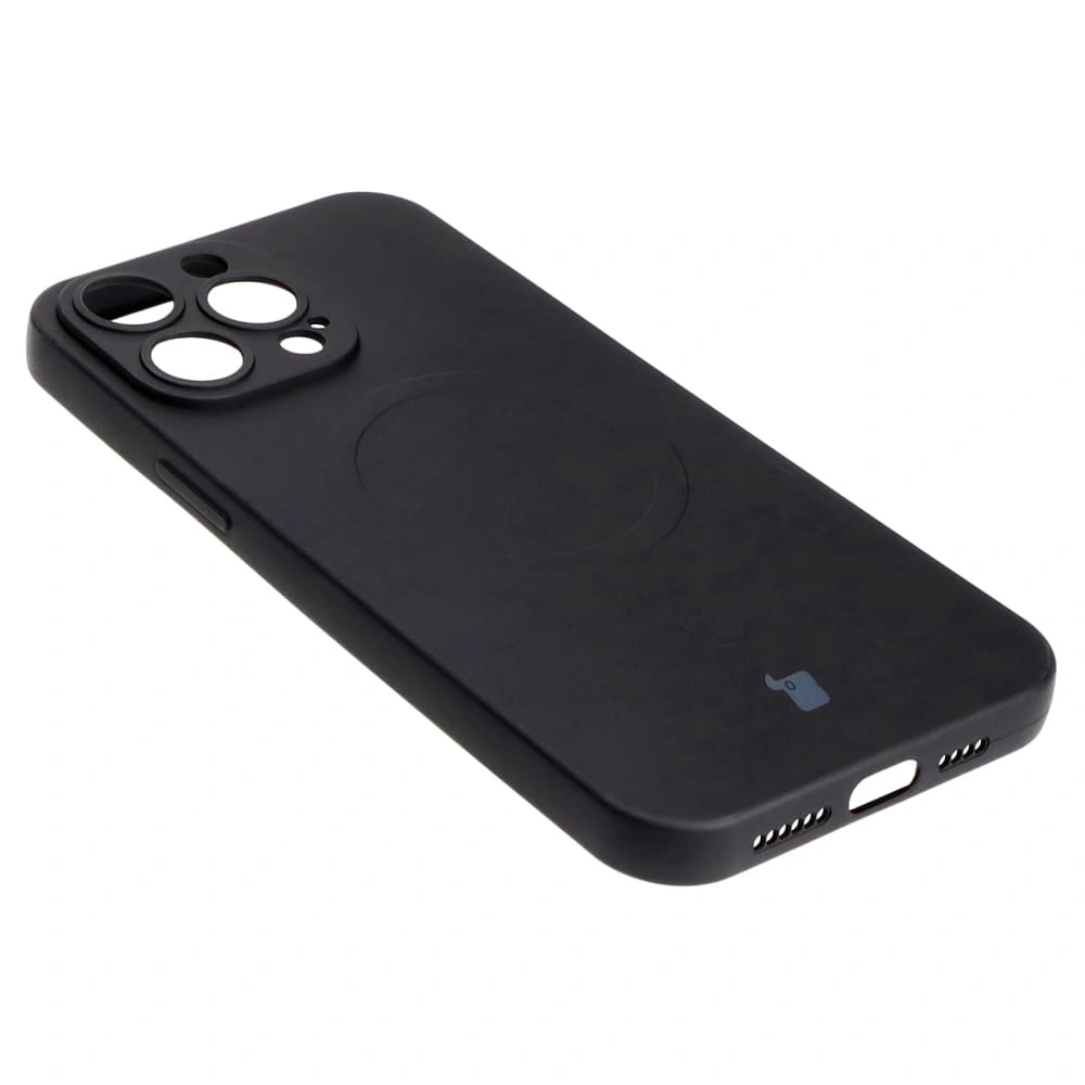 Etui silikonowe z pierścieniem magnetycznym Bizon Case Silicone Magnetic do Apple iPhone 14 Pro Max czarne