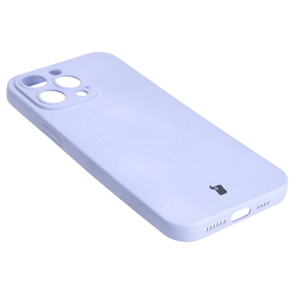 Etui silikonowe z pierścieniem magnetycznym Bizon Case Silicone Magnetic do Apple iPhone 14 Pro Max jasnofioletowe