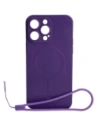 Etui silikonové s magnetickým kroužkem Bizon Case Silicone Magnetic pro Apple iPhone 14 Pro Max švestkové