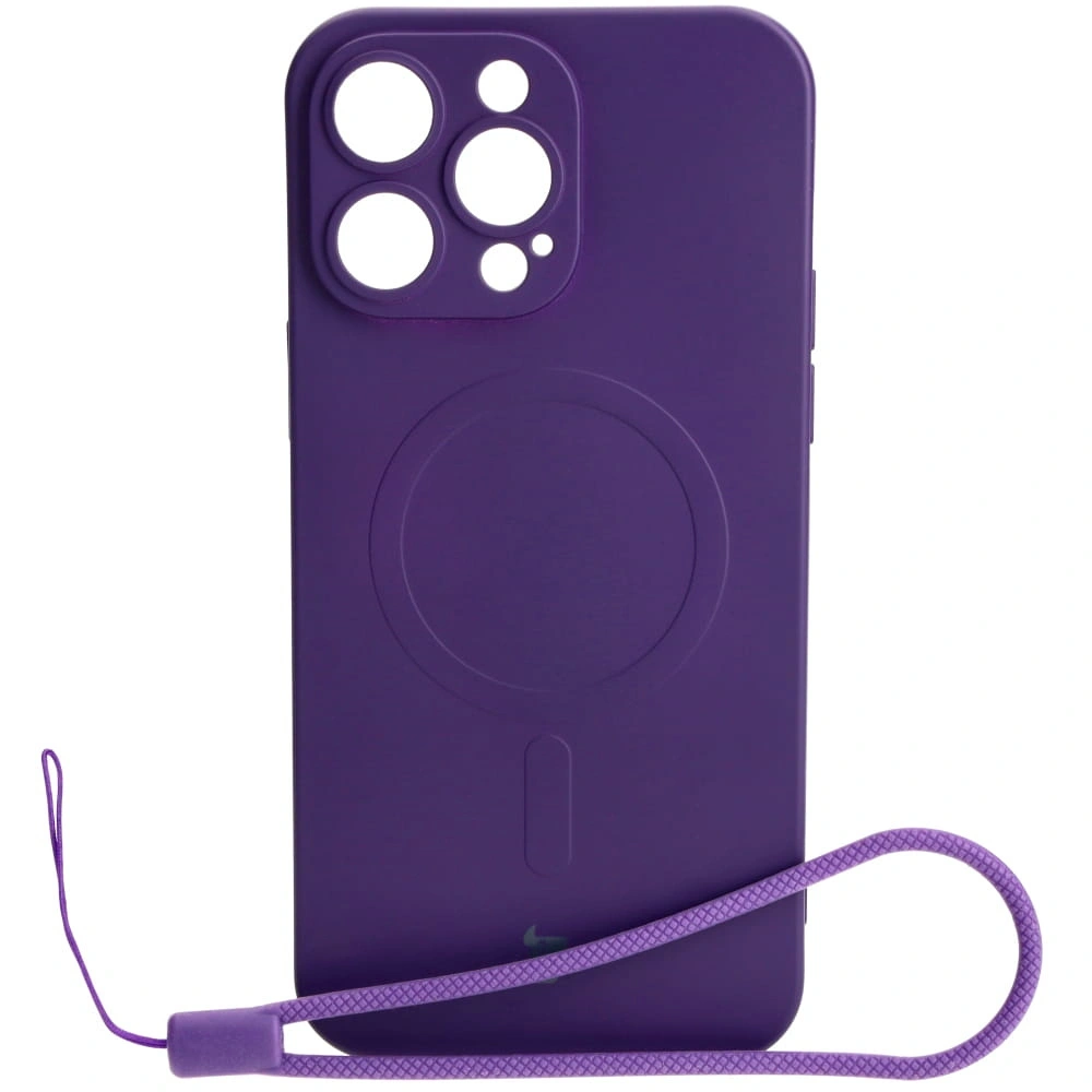 Etui silikonowe z pierścieniem magnetycznym Bizon Case Silicone Magnetic do Apple iPhone 14 Pro Max śliwkowe