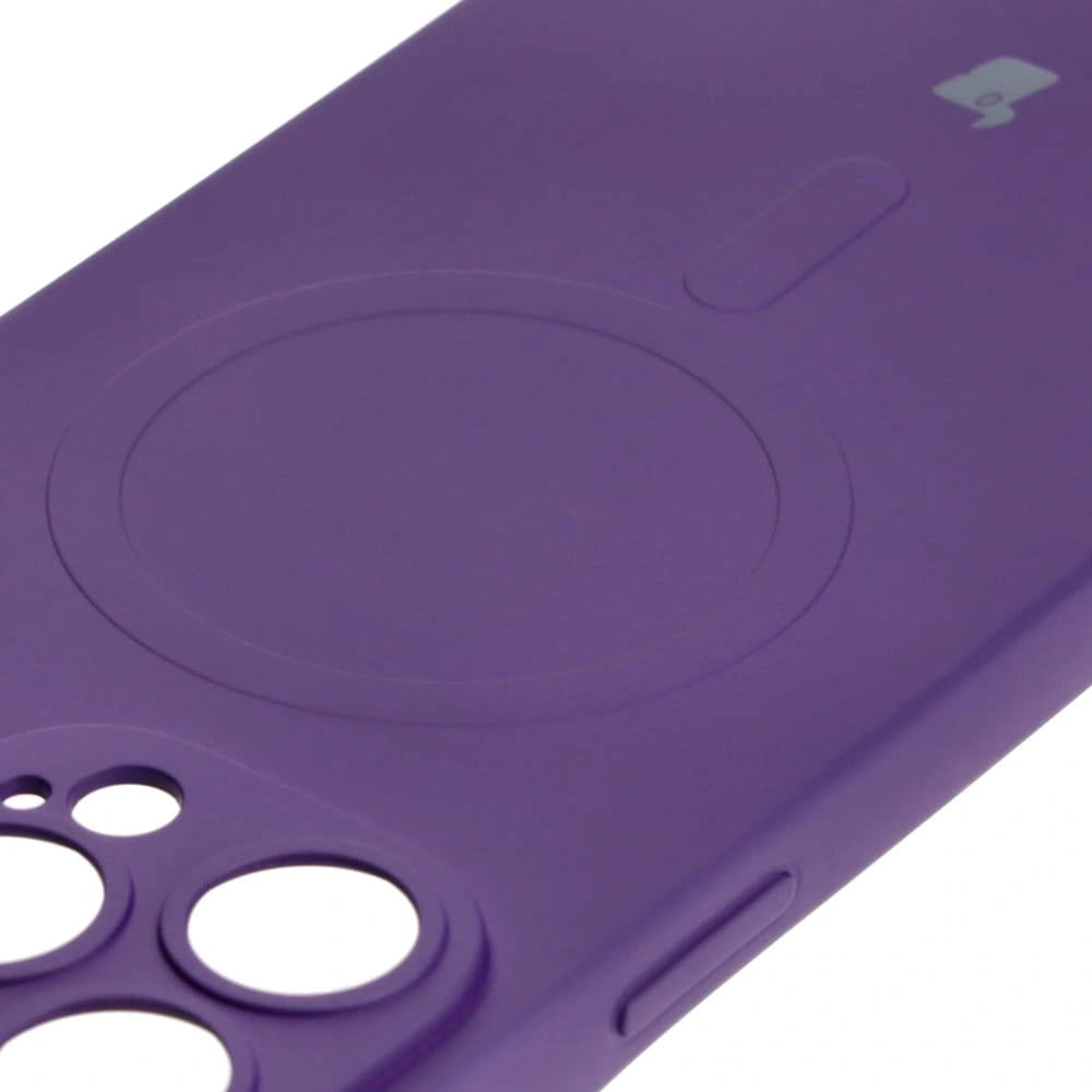 Etui silikonowe z pierścieniem magnetycznym Bizon Case Silicone Magnetic do Apple iPhone 14 Pro Max śliwkowe