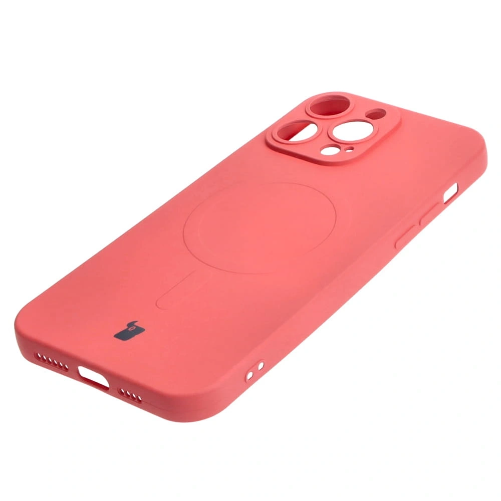 Etui silikonowe z pierścieniem magnetycznym Bizon Case Silicone Magnetic do Apple iPhone 14 Pro Max brudnoróżowe