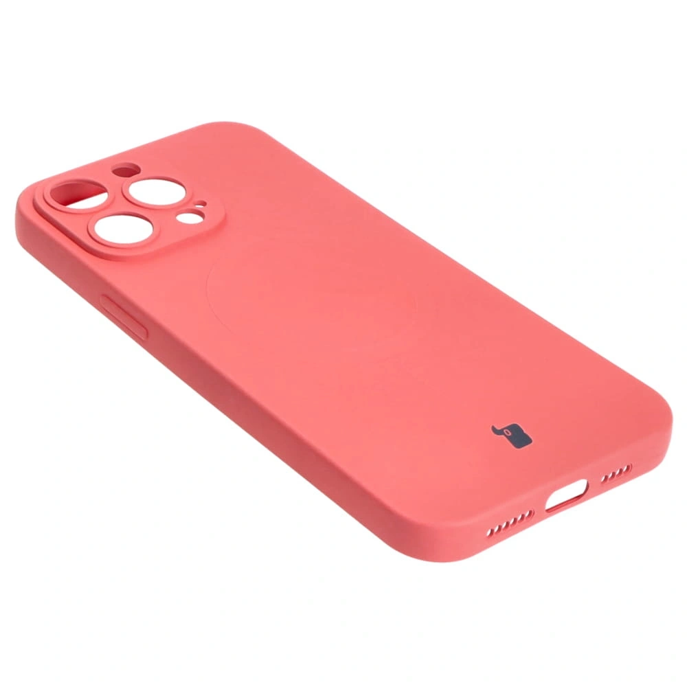 Etui silikonowe z pierścieniem magnetycznym Bizon Case Silicone Magnetic do Apple iPhone 14 Pro Max brudnoróżowe