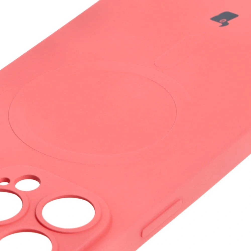 Etui silikonowe z pierścieniem magnetycznym Bizon Case Silicone Magnetic do Apple iPhone 14 Pro Max brudnoróżowe