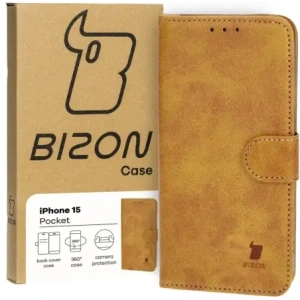 Kup Etui z klapką Bizon Case Pocket do Apple iPhone 15 brązowe - BIZ3667 - {ean13} - Sklep Home Screen