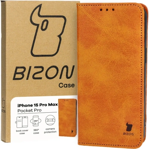 Kup Etui z klapką Bizon Case Pocket Pro do Apple iPhone 15 Pro Max brązowe - BIZ3670 - {ean13} - Sklep Home Screen
