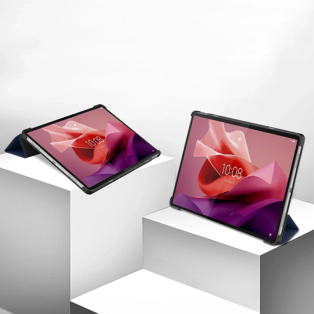 Etui Bizon Case Tab Croc do Lenovo Tab P12 12.7 TB 370 granatowe