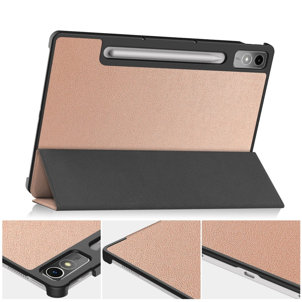 Etui Bizon Case Tab Croc do Lenovo Tab P12 12.7 TB 370 różowozłote