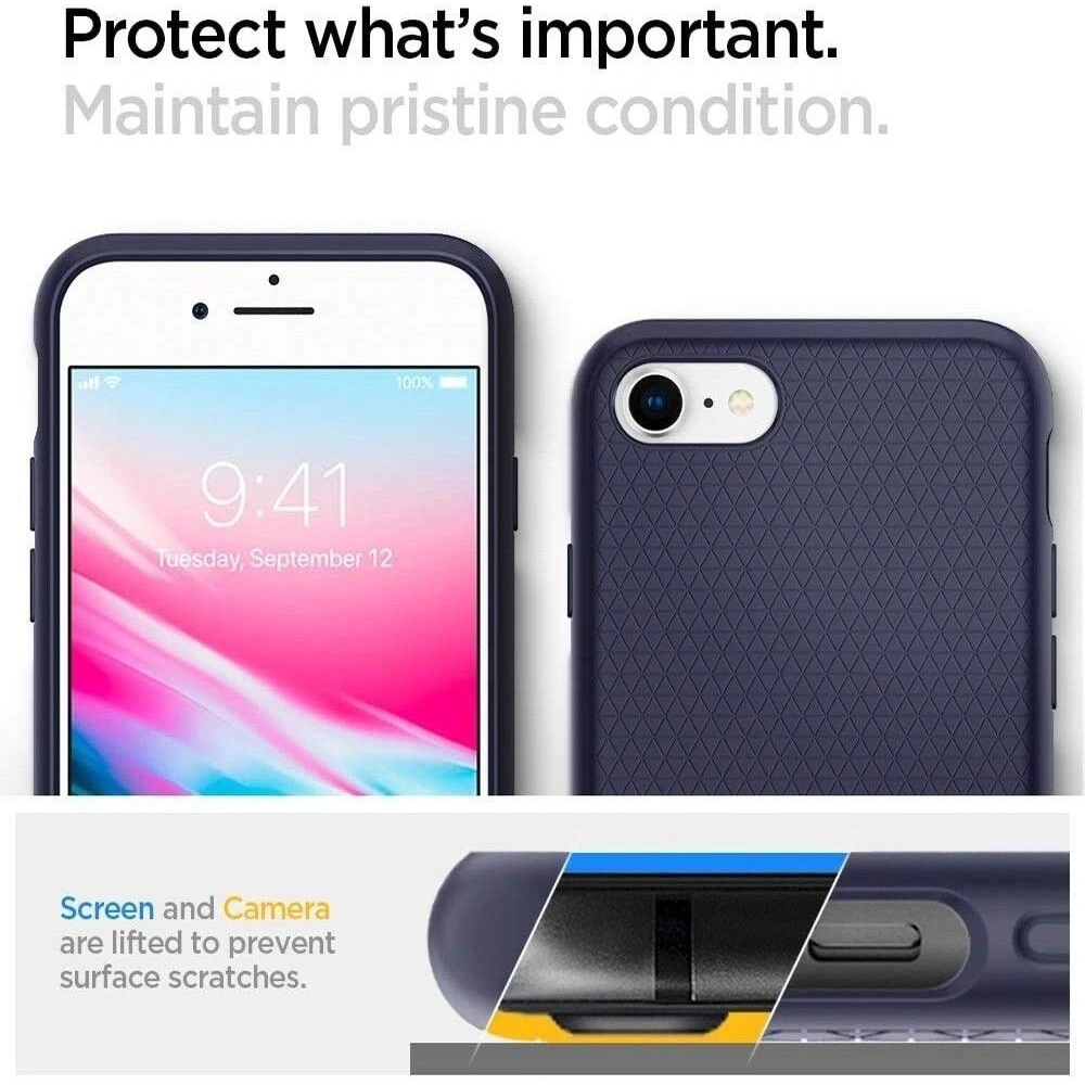 Etui Spigen Liquid Air Apple iPhone SE 2022/SE 2020/8/7 Midnight Blue