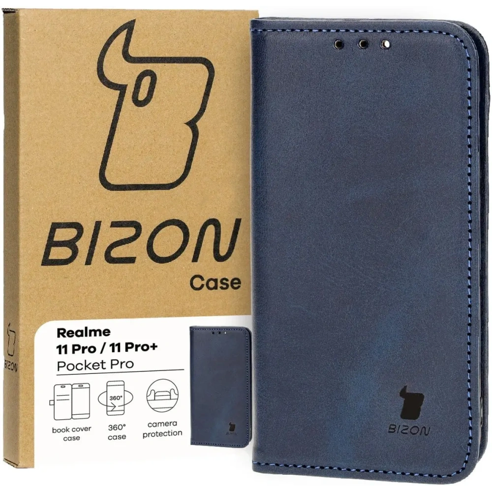Etui z klapką Bizon Case Pocket Pro do Realme 11 Pro / 11 Pro+ granatowe