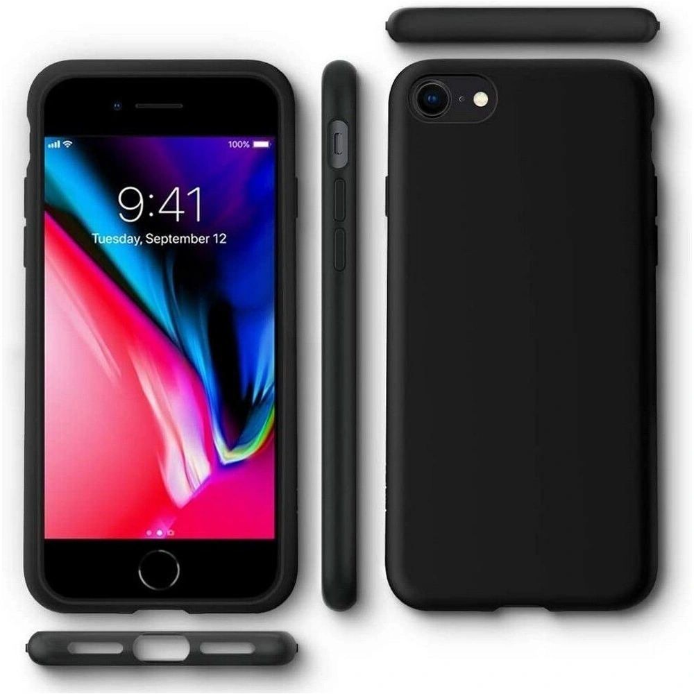 Etui Spigen Liquid Crystal Apple iPhone SE 2022/SE 2020/8/7 Matte Black