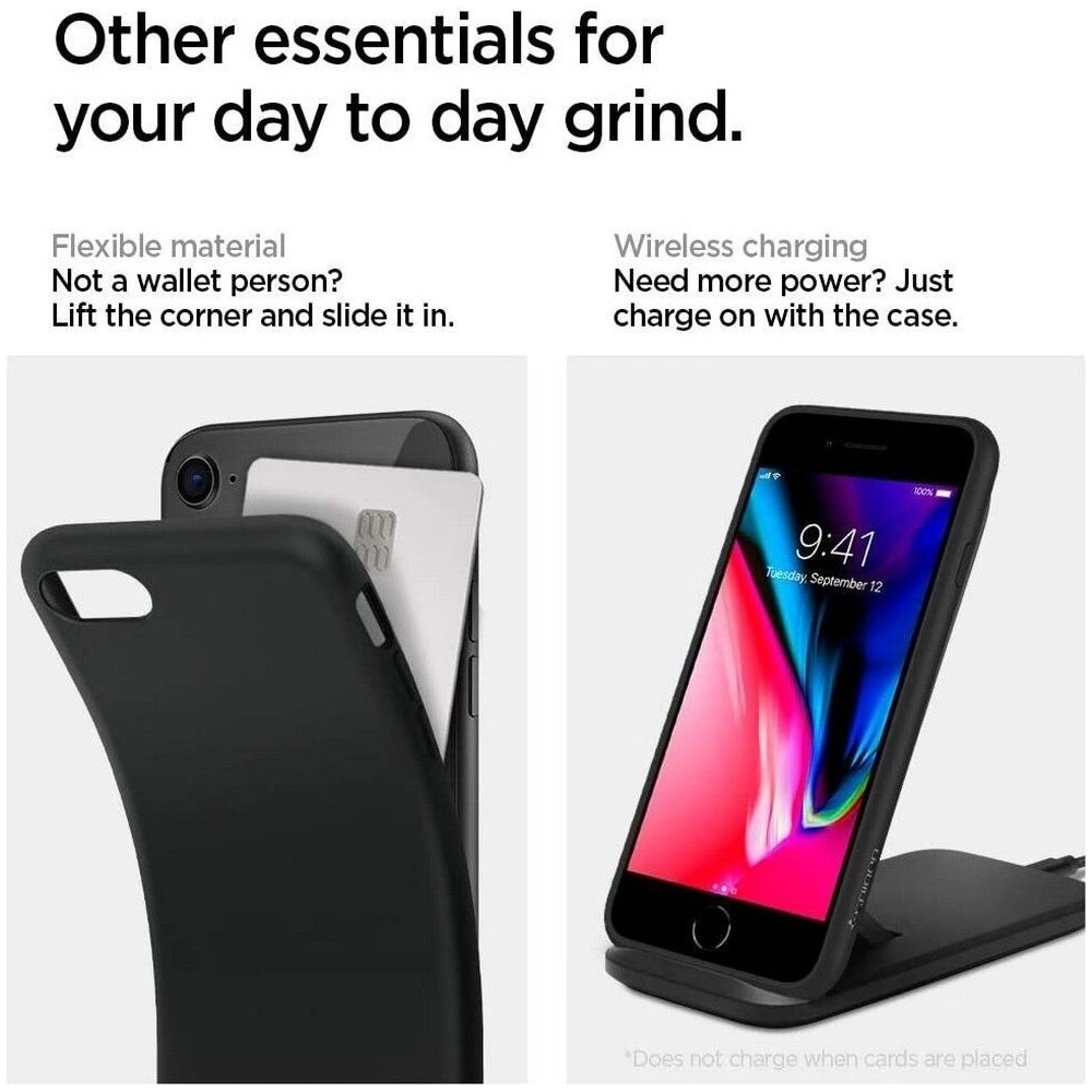 Etui Spigen Liquid Crystal Apple iPhone SE 2022/SE 2020/8/7 Matte Black