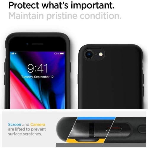 Kup Spigen Apple Tasche Liquid Crystal iPhone SE 2022/SE 2020/8/7 Mattschwarz - SPN1057BLK - {ean13} - Sklep Home Screen