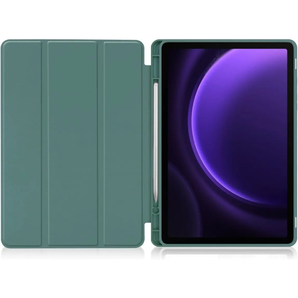 Etui Bizon Case Tab Lizard do Samsung Galaxy Tab S9 / S9 FE ciemnozielone