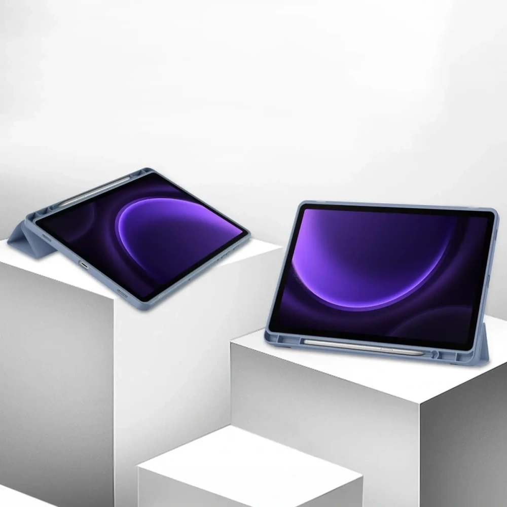 Etui Bizon Case Tab Lizard do Samsung Galaxy Tab S9 / S9 FE lawendowe