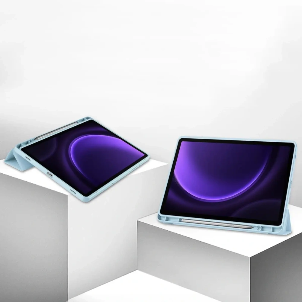 Etui Bizon Case Tab Lizard do Samsung Galaxy Tab S9 / S9 FE błękitne