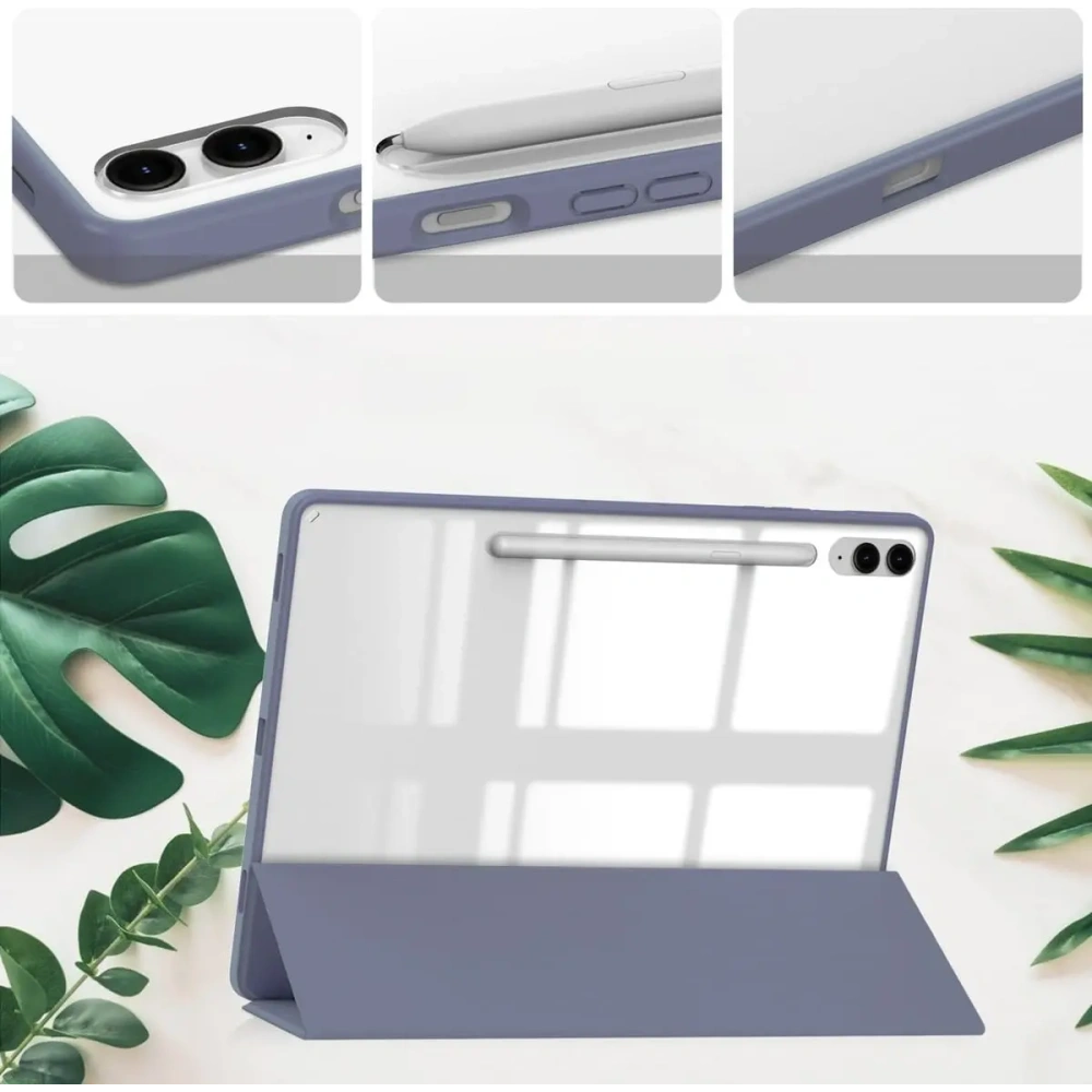Etui Bizon Case Tab Clear Matt do Samsung Galaxy Tab S9 FE Plus lawendowe