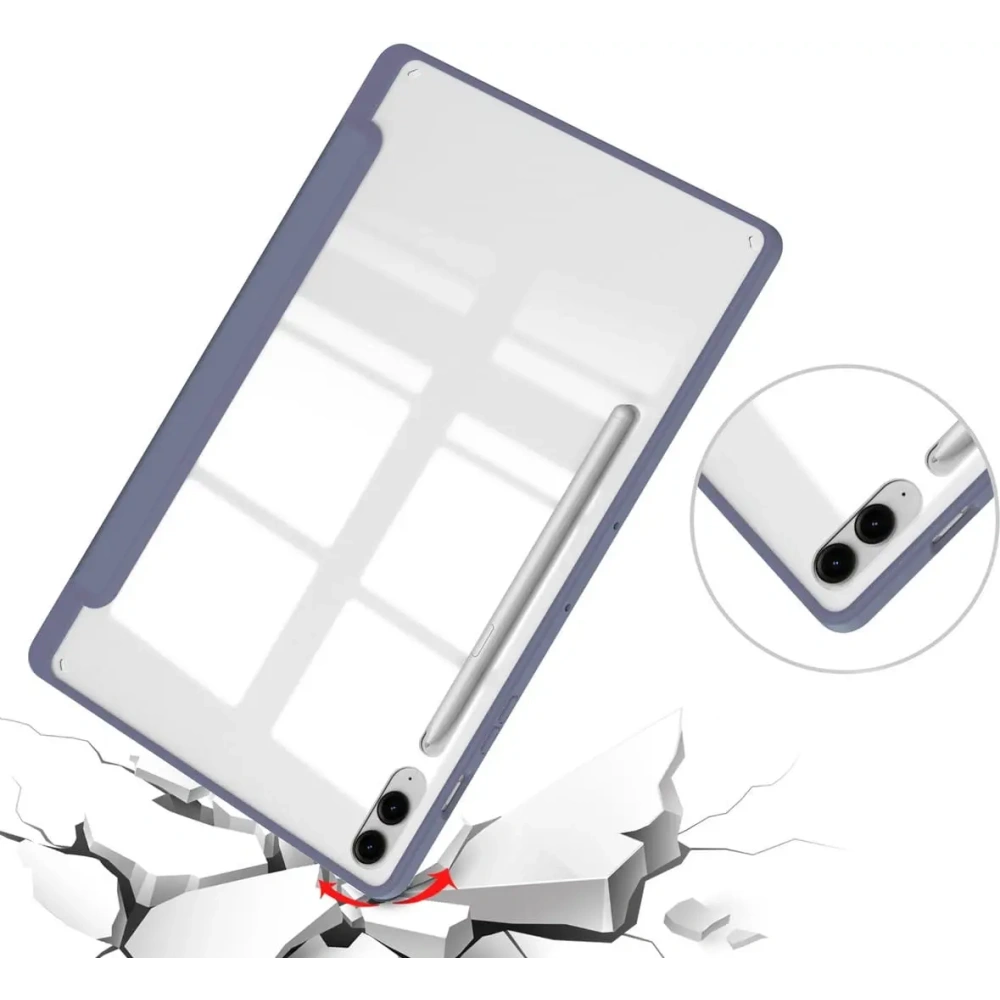 Etui Bizon Case Tab Clear Matt do Samsung Galaxy Tab S9 FE Plus lawendowe