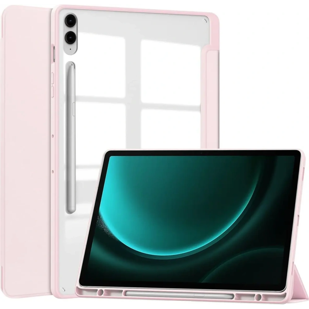Etui Bizon Case Tab Clear Matt do Samsung Galaxy Tab S9 FE Plus jasnoróżowe