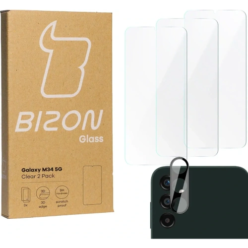 Kup BIZON Clear 3x sticlă de ecran + sticlă pentru cameră Samsung Galaxy M34 5G - BIZ3713 - {ean13} - Sklep Home Screen