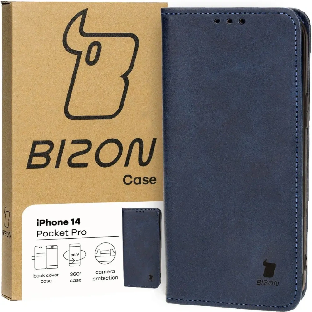 Etui z klapką Bizon Case Pocket Pro do Apple iPhone 14 granatowe