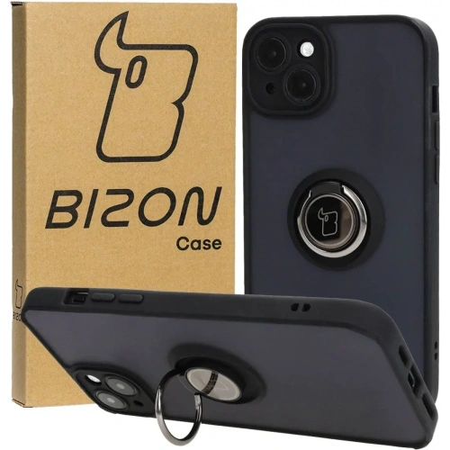 Kup Etui s úchytem na prst Bizon Case Hybrid Ring pro Apple iPhone 15 Plus kouřové s černým rámečkem - BIZ3724 - {ean13} - Sklep Home Screen