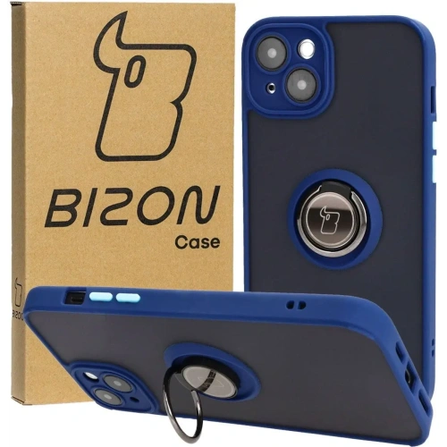 Kup Bizon Case Hybrid Ring Apple iPhone 15 Plus füstös színben, tengerészkék kerettel - BIZ3725 - {ean13} - Sklep Home Screen